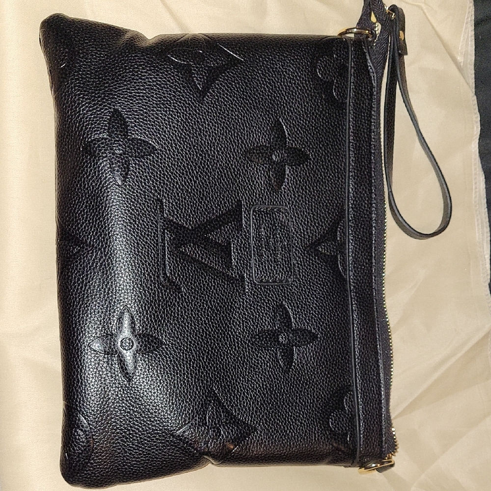 Black Mini Bag with Embossed Monogram